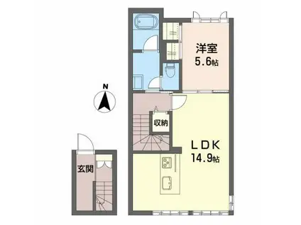 メゾン・ド・プルミエール(1LDK/2階)の間取り写真