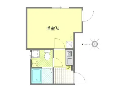 ブルーム石神井(1K/1階)の間取り写真