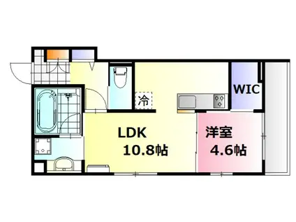 レスポワール・ド・牛田旭(1LDK/3階)の間取り写真
