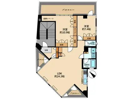 45共和ビル(2LDK/3階)の間取り写真