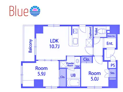 ル・ジュジュ横浜(2LDK/4階)の間取り写真