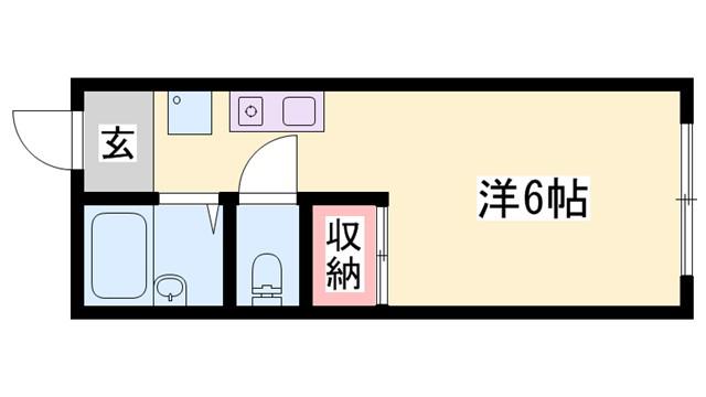 カルム白浜町(1K/1階)の間取り写真
