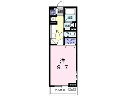 グランツオベールIII(1K/2階)の間取り写真