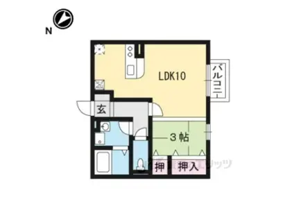 ウエストアヴェニュー(ワンルーム/2階)の間取り写真