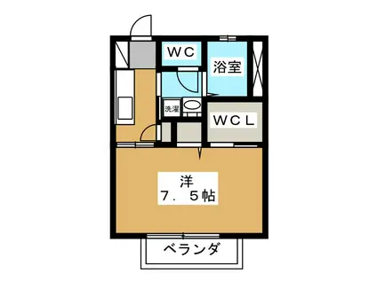 レジデンシアミヤマエ(1K/2階)の間取り写真