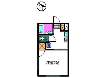 吉村ハイツ(1K/1階)の間取り写真