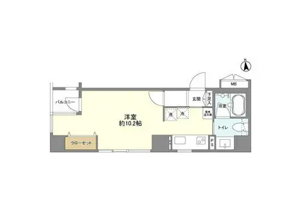 アクサス大手町ラクシーズ(ワンルーム/7階)の間取り写真