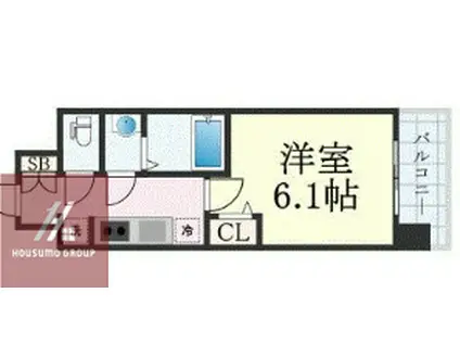 プレサンス難波デヴァンテ(1K/6階)の間取り写真