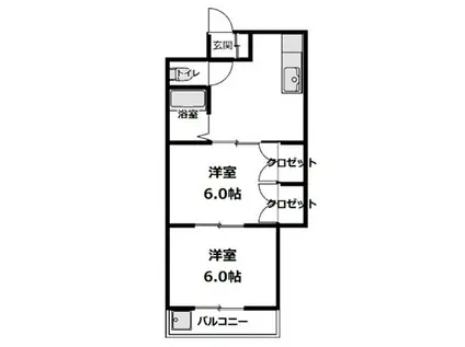 エリートビル横川町(2K/2階)の間取り写真