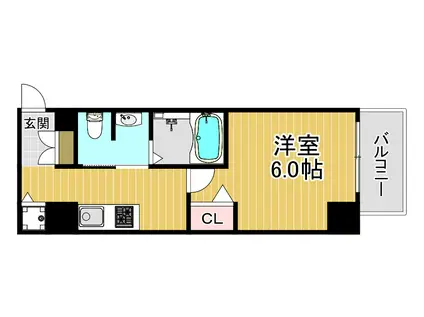セオリー大阪フルール(1K/6階)の間取り写真