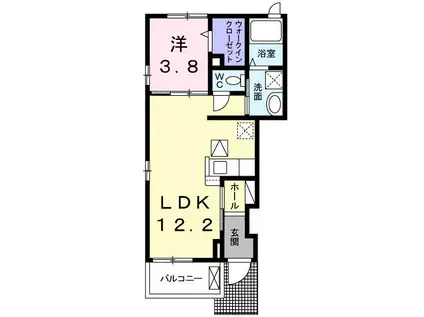 グレイス ハウス(1LDK/1階)の間取り写真