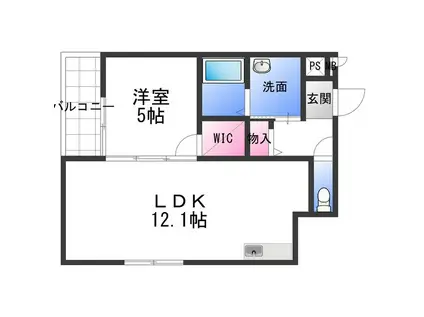 サンライズ笠松(1LDK/3階)の間取り写真