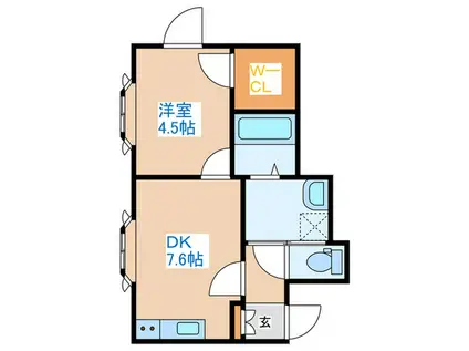 ナカタビルディング(1DK/3階)の間取り写真