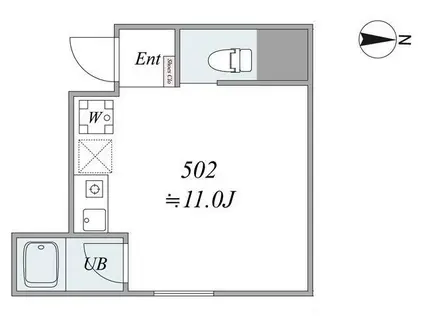 南北線 東大前 敷礼無  BT別 最上階 (ワンルーム/5階)の間取り写真