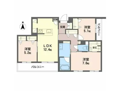 シャーメゾン大晶(3LDK/3階)の間取り写真