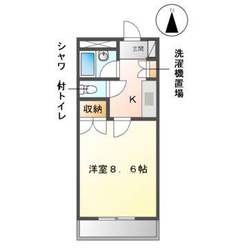 アーバンヒルズ(1K/1階)の間取り写真