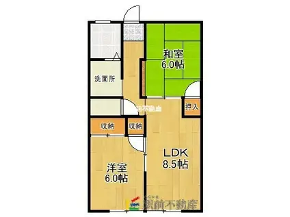 コーポ光和(2LDK/2階)の間取り写真