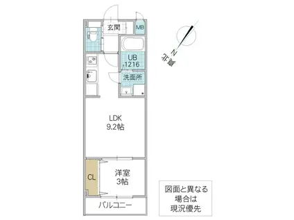 THE KASHIWANOHA II(1LDK/3階)の間取り写真