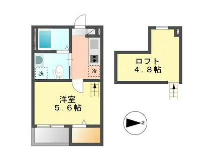 リベルテ(1SK/1階)の間取り写真
