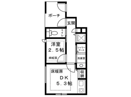 ベイレジデンス鶴見(1DK/1階)の間取り写真