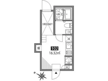 グランエッグス明大前(ワンルーム/1階)の間取り写真