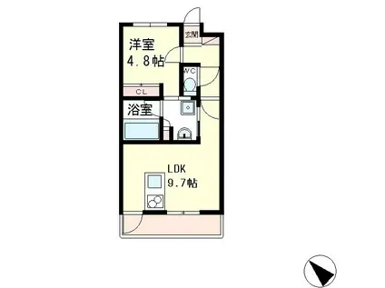 LA・SOLEIL LEVANT(1LDK/4階)の間取り写真