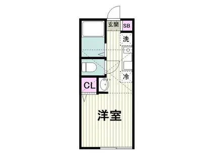 N-HARBOR LAGOON篠原西町B棟(ワンルーム/2階)の間取り写真