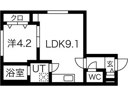 ASTER TOYOHIRA(1LDK/3階)の間取り写真