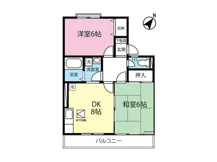 コニファー(2DK/1階)の間取り写真