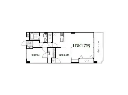 長良パークマンション(2LDK/3階)の間取り写真