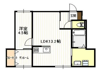 マザー・カルメル門前(1LDK/1階)の間取り写真