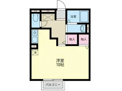 カーサベルデ(ワンルーム/2階)の間取り写真