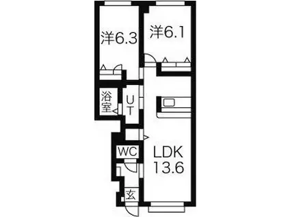 シャーメゾンクラヴィエ(2LDK/1階)の間取り写真