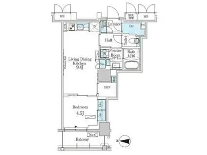 パークアクシス本所吾妻橋サウスレジデンス(1LDK/7階)の間取り写真