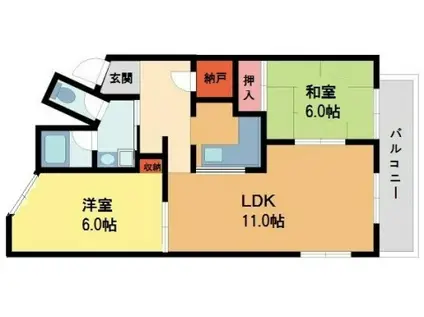 NOAHS ARK(2LDK/2階)の間取り写真