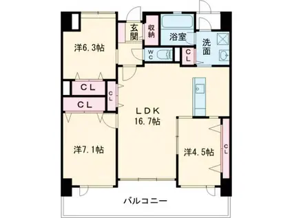 LEGEND111(3LDK/7階)の間取り写真