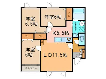 ALPHA III(3LDK/3階)の間取り写真