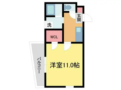 ソフィエルIII(1K/1階)の間取り写真