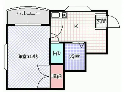 ヴォーグシャトー(1K/1階)の間取り写真
