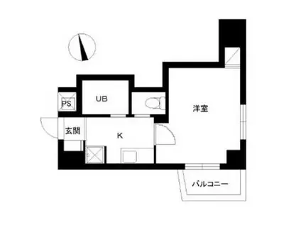 スカイコートヴァンテアン早稲田(1K/5階)の間取り写真