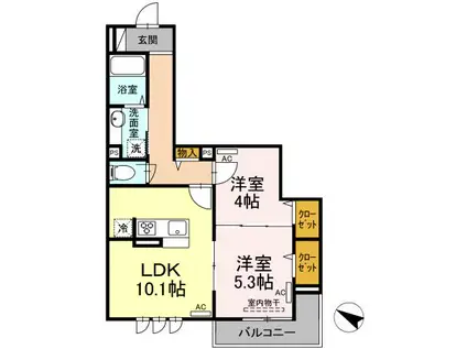 アヴァンス北烏山(2LDK/2階)の間取り写真