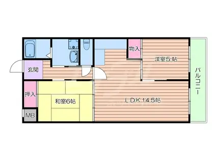 MAISON SAKURA16(2LDK/3階)の間取り写真