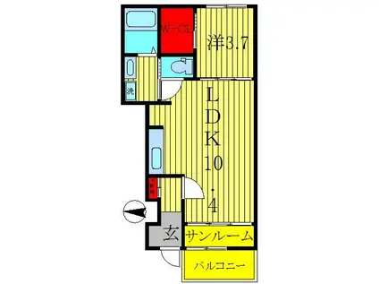 NTセイバリー(1LDK/1階)の間取り写真