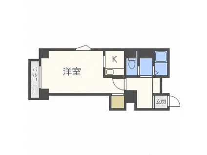 トラストコート17(1K/2階)の間取り写真