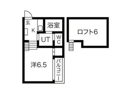 カーサ さくらI(1K/1階)の間取り写真