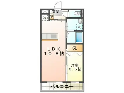 BEL EPI(1LDK/1階)の間取り写真