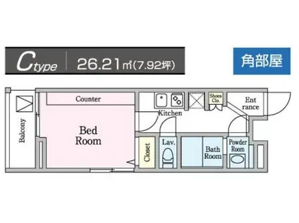 パークヴィラ六町(1K/3階)の間取り写真