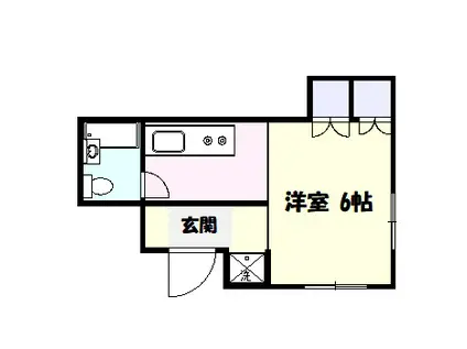 ブルーフラット(1K/1階)の間取り写真