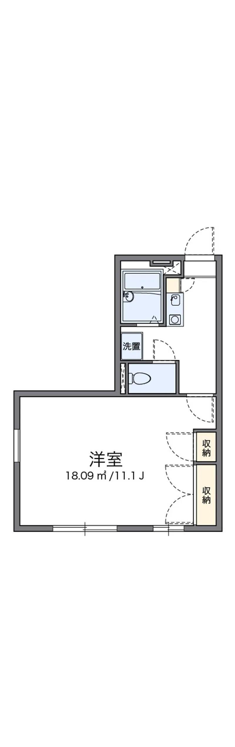 レオパレス喜多荘(1K/1階)の間取り写真