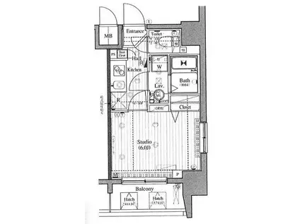 ガーラ・ステーション新丸子(1K/11階)の間取り写真